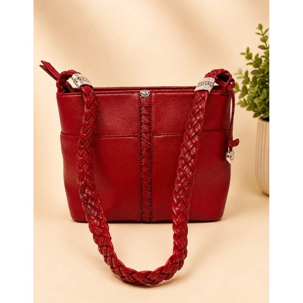 Brighton Barbados Beaumont Square Shoulder Handbag LIPSTICK RED